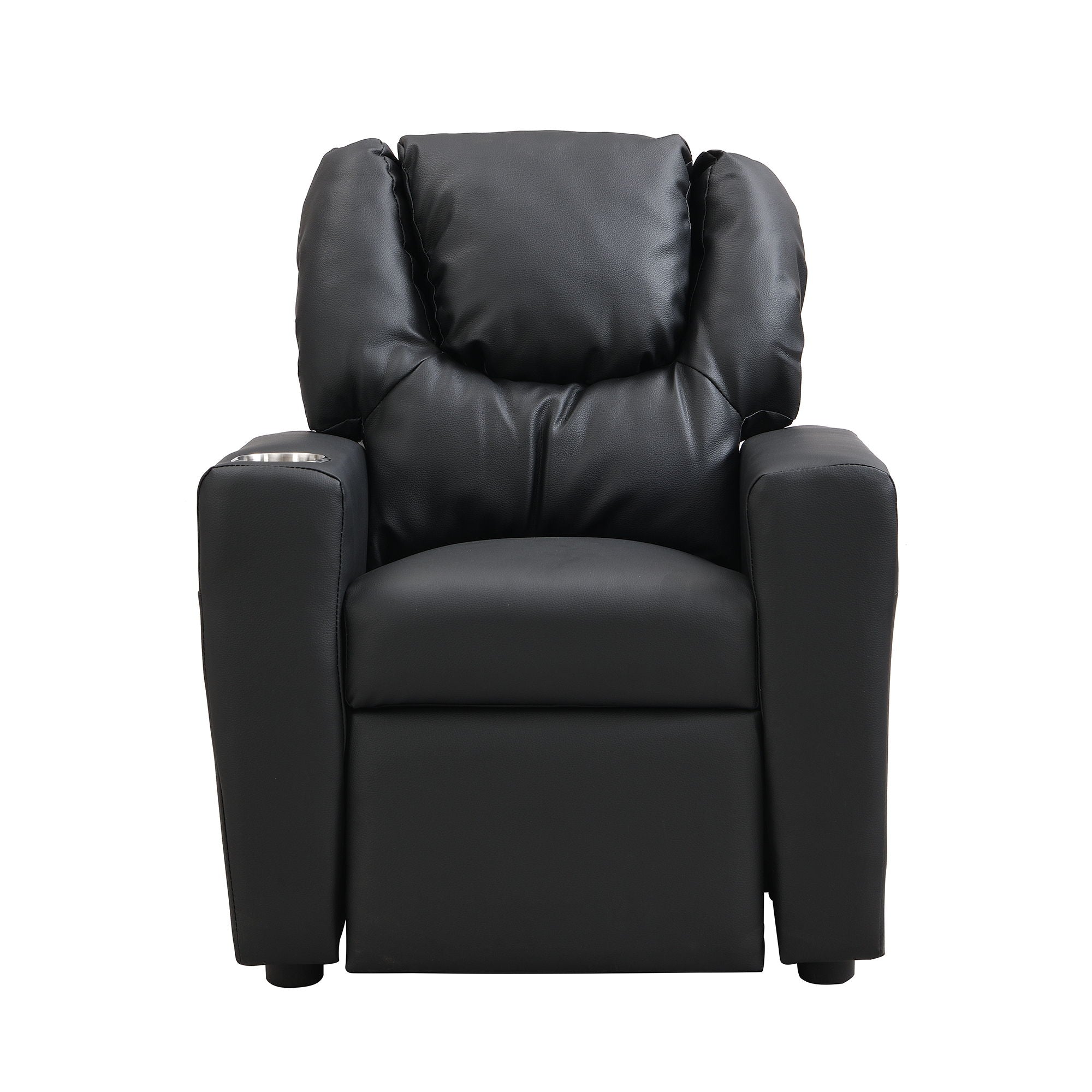 Sally Deluxe Kids Recliner Chair With Cup Holder - Black
