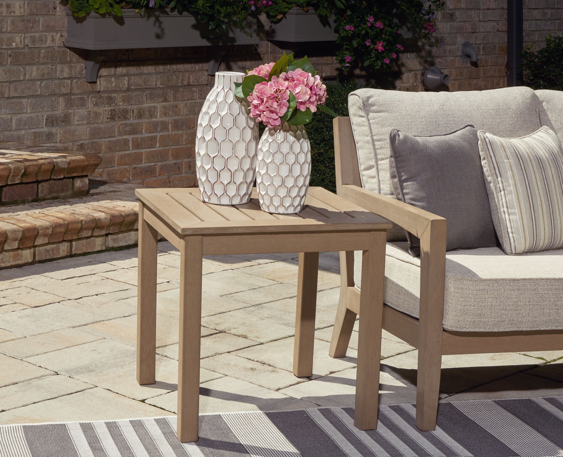 Signature Design by Ashley® Hallow Creek - Driftwood - Square End Table | Meri Furniture
