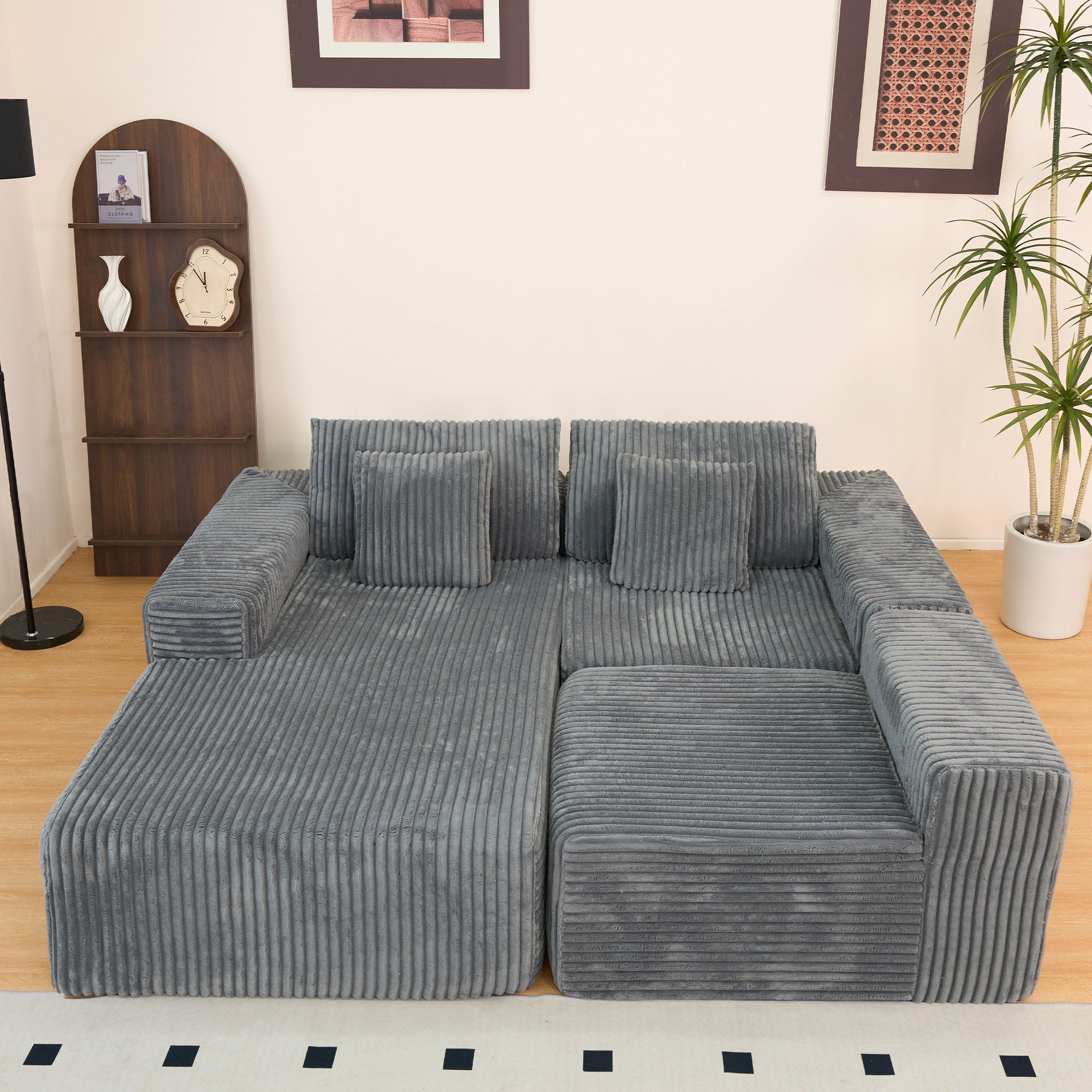 Modern Cloud Sectional Sofa With L-Shape Chaise