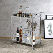 Splinter - Serving Cart - Clear Glass & Chrome