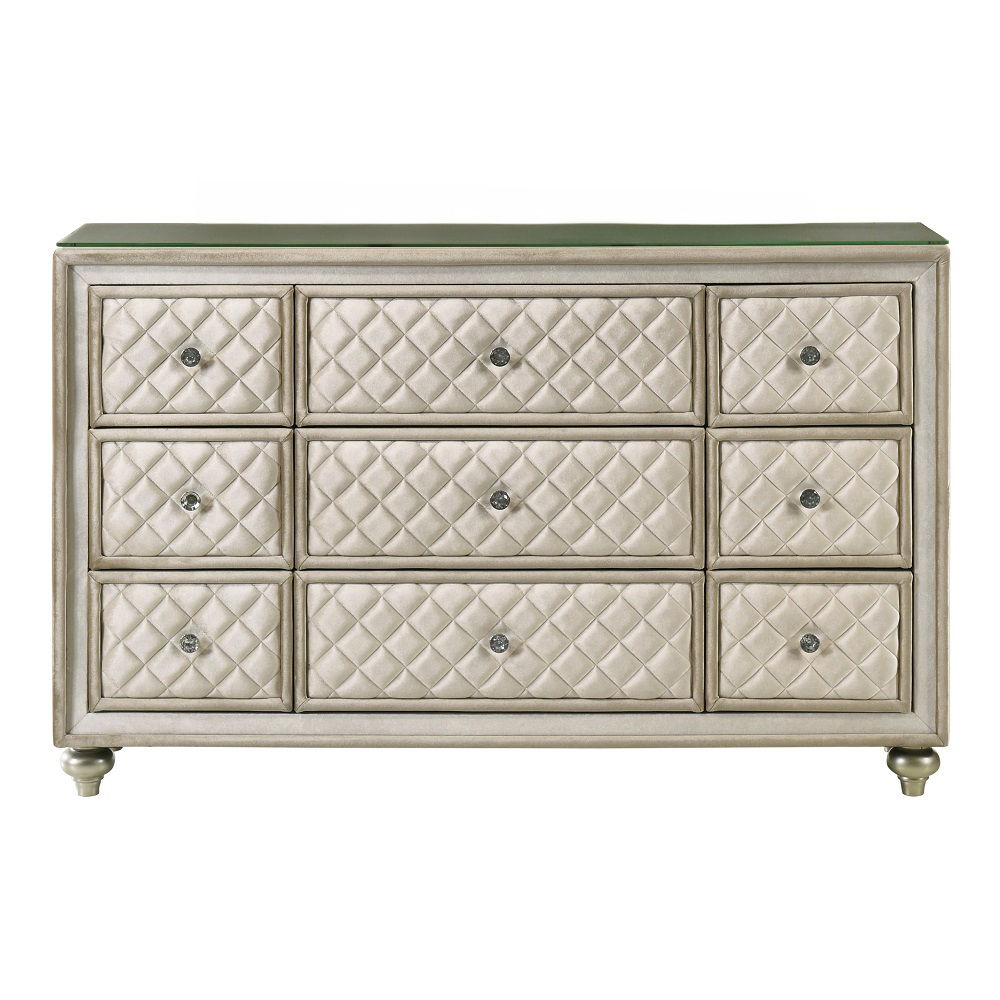 ACME Lucienne - Dresser - Beige Velvet | Meri Furniture