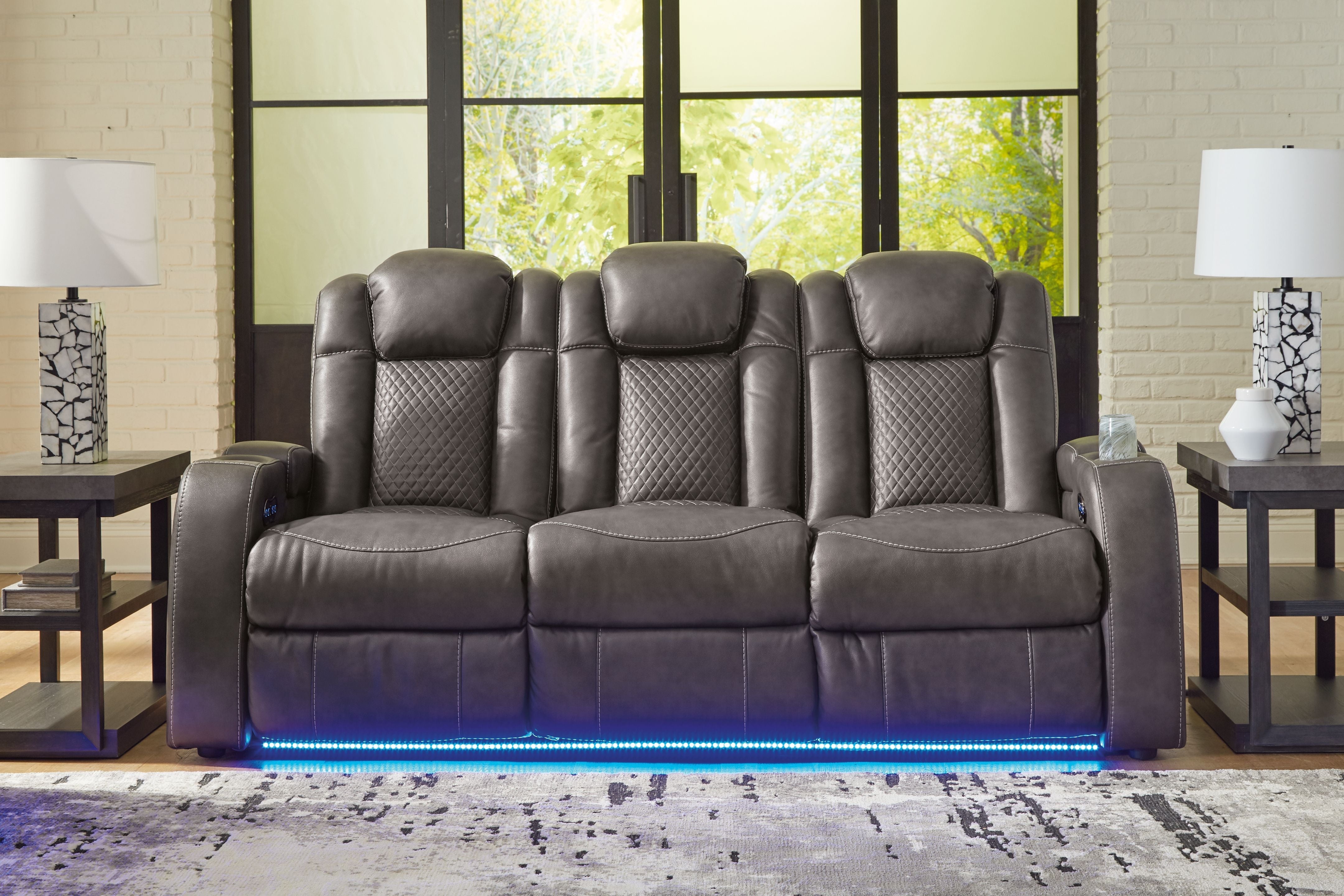 Signature Design by Ashley® Fyne-dyme - Power Reclining Sofa With Adj Headrest | Meri Furniture