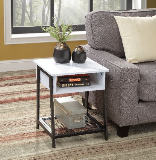 ACME KD• 1 Open Storage Compartment• 1 Tier Shelf• Open Frame• Rectangular Table Top | Meri Furniture