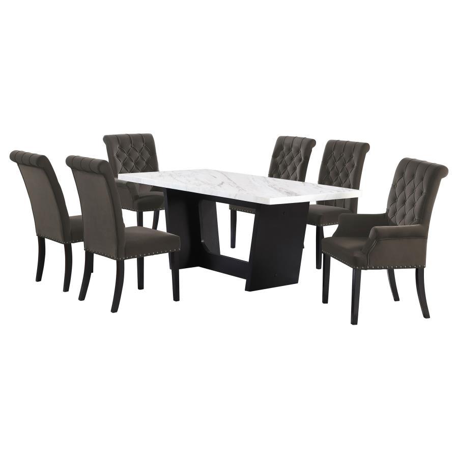 Coaster Fine Furniture Sherry - Rectangular Marble Top Dining Table Set | Meri Furniture