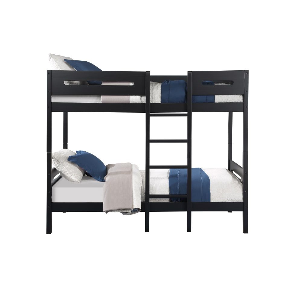 ACME Ekko - Twin Over Twin Bunk Bed - Black | Meri Furniture