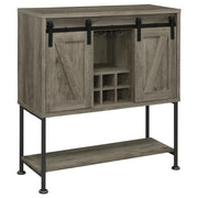 Coaster Fine Furniture Claremont - Sliding Door Home Bar Wine Cabinet - Gray Driftwood | Meri Furniture