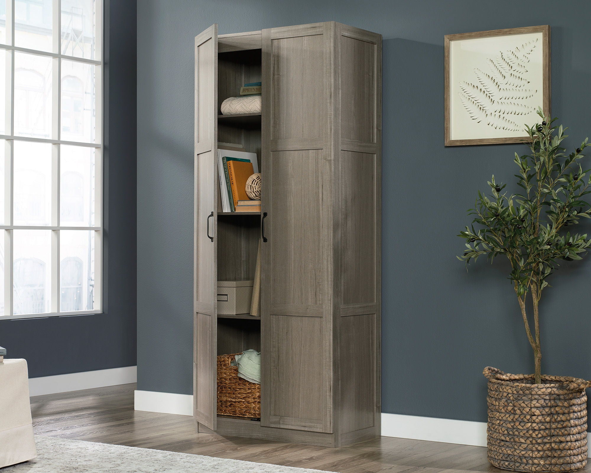 Storage Cabinet in Silver Sycamore