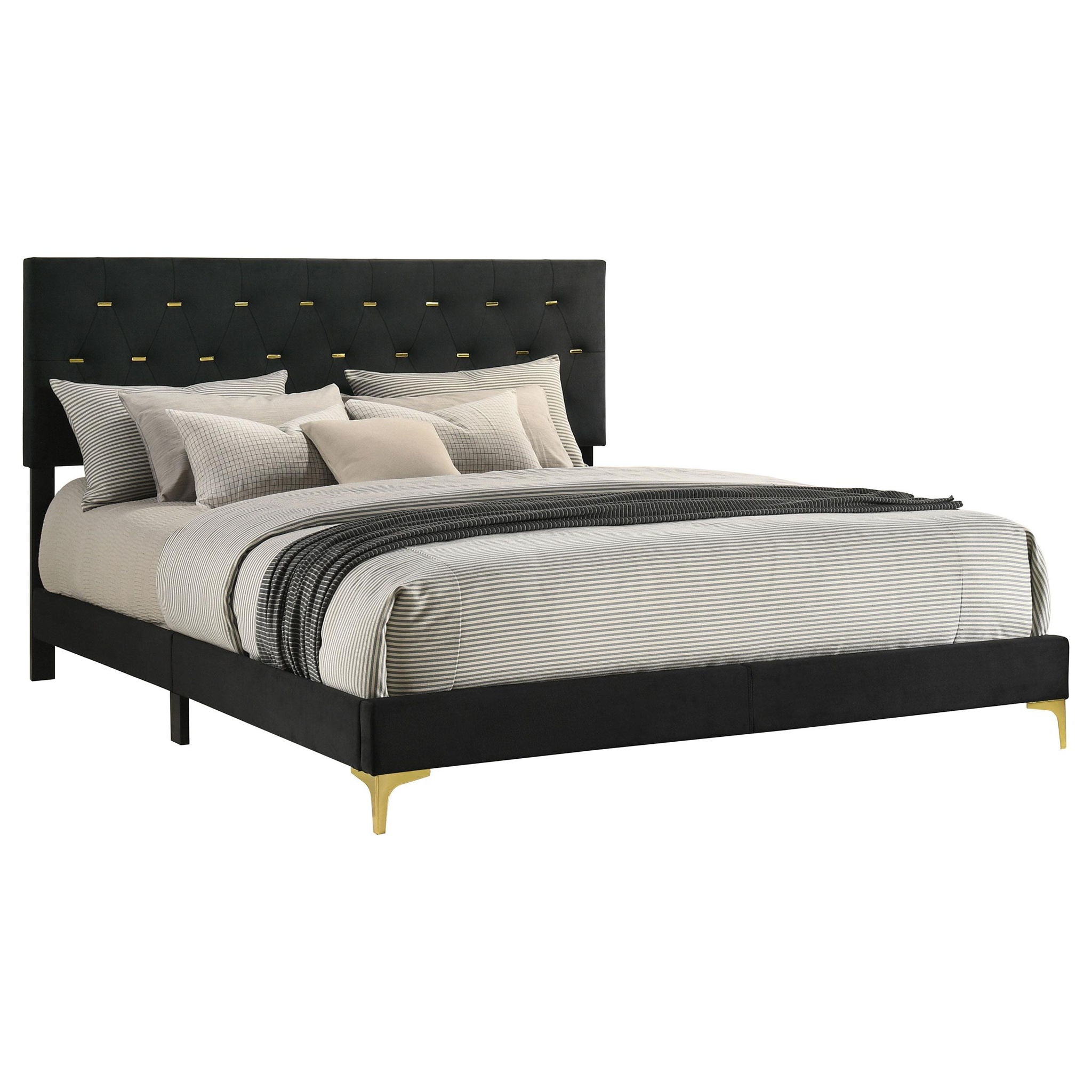 Kendall Upholstered Eastern King Panel Bed Black
