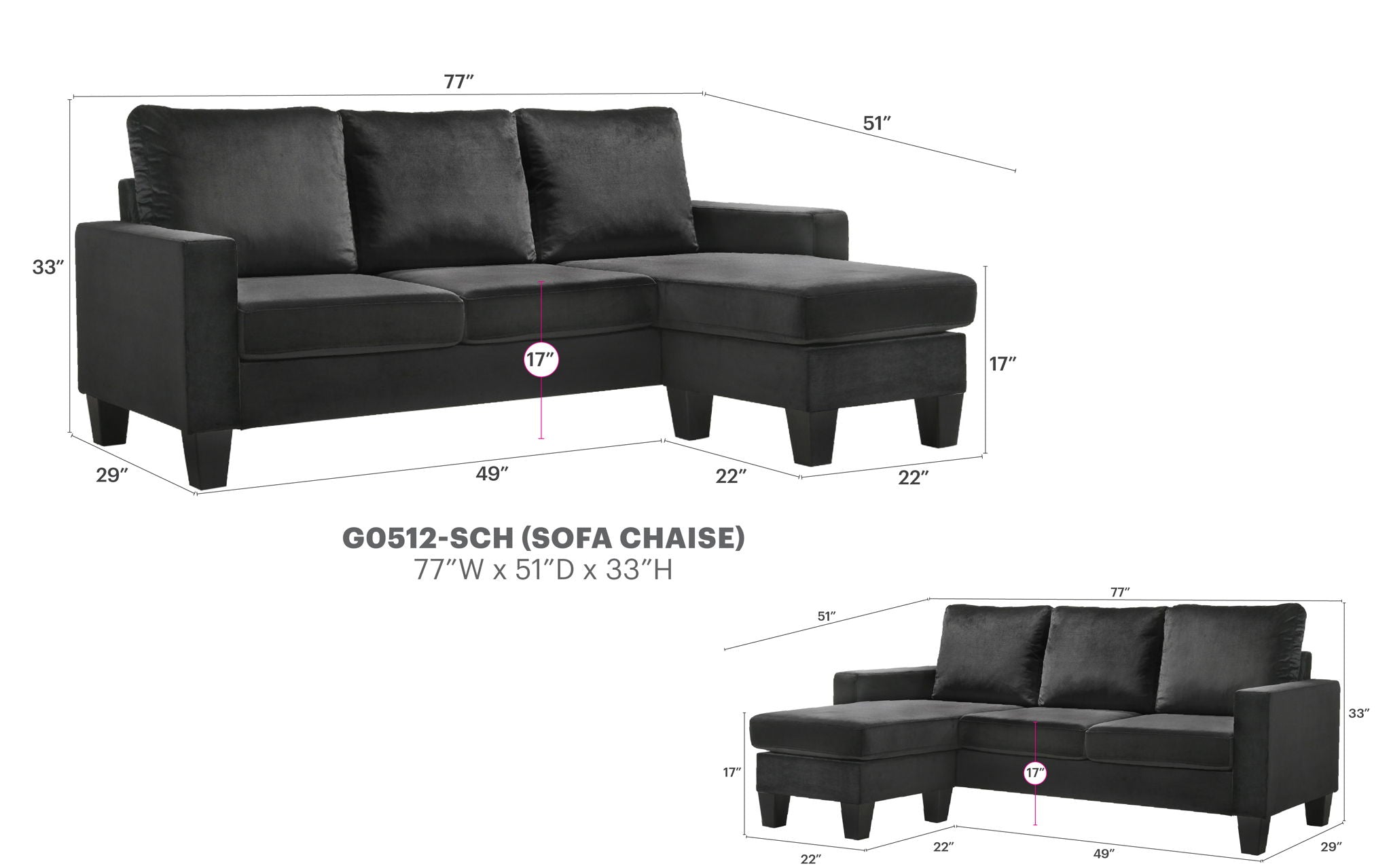 Jessica - Sofa Chaise