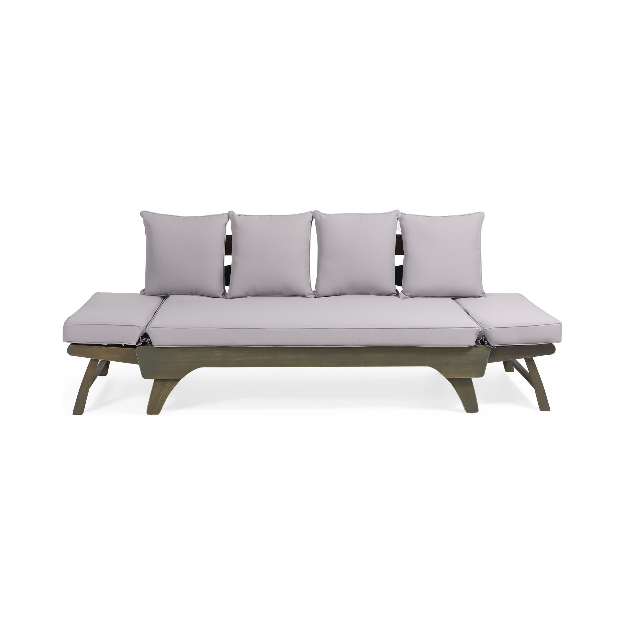 Outdoor Acacia Wood Expandable Daybed With Cushions