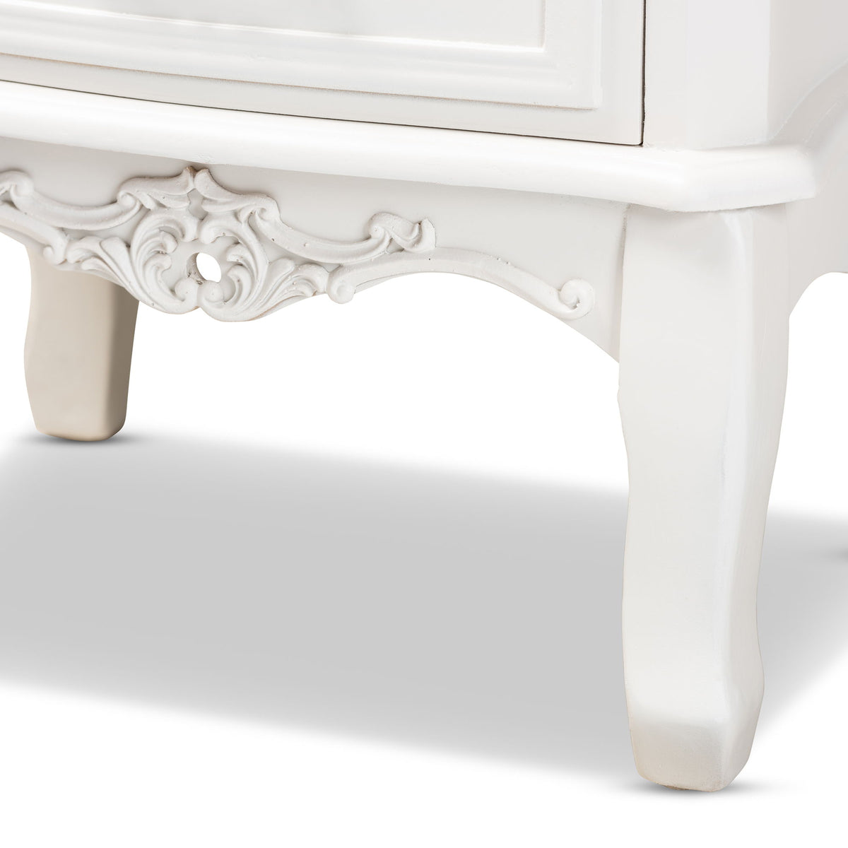 Gabrielle Traditional French Country Provincial White-Finished 3-Drawer Wood End Table
