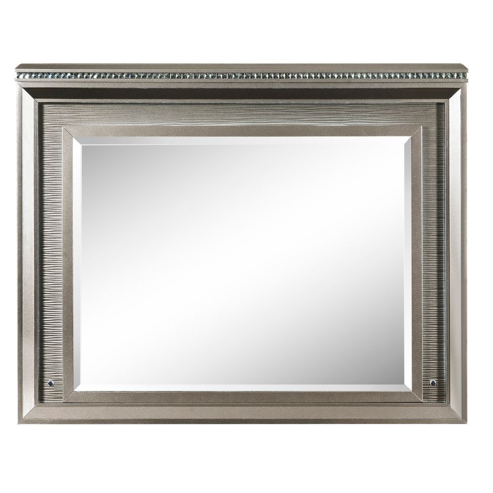 The clean lines and transitional look of the Sadie Mirror is an ideal addition to any bedroom.