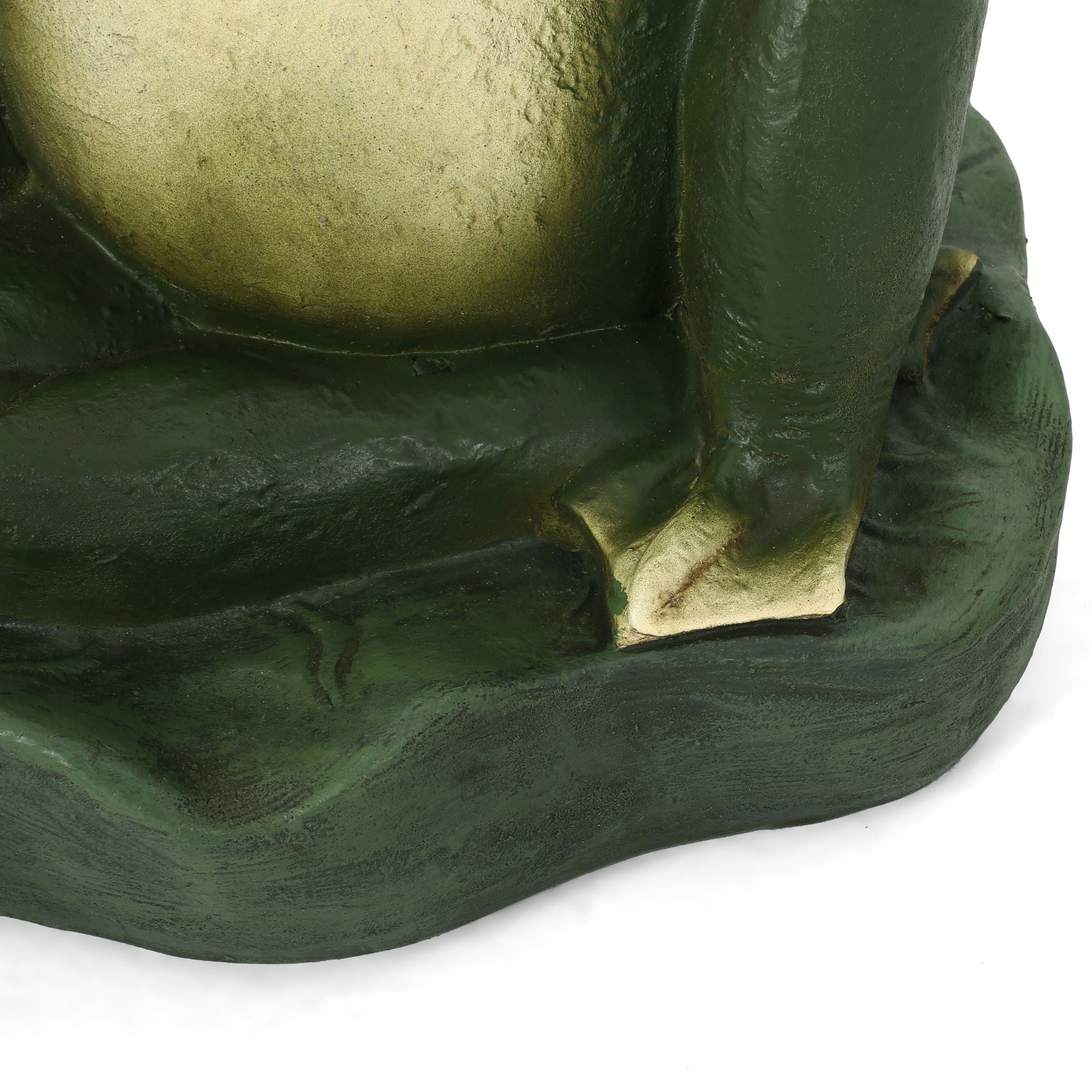 Charming Frog Prince Umbrella Base With Concrete Design - Green