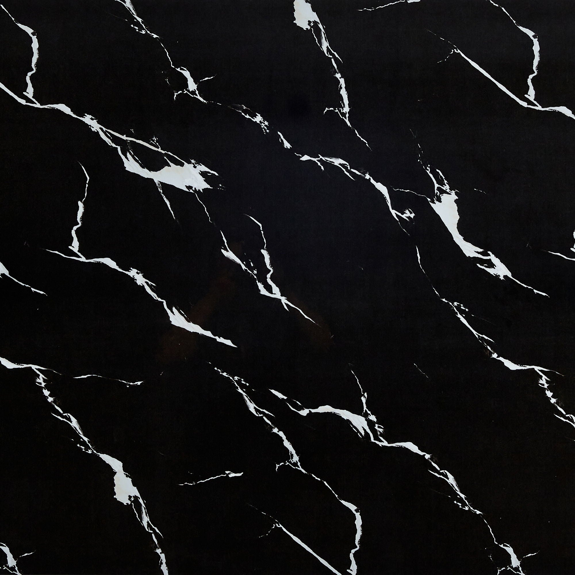 Modern Minimalist Luxurious Imitation Marble Dining Table Rectangular Office Desk With Tempered Glass - Black