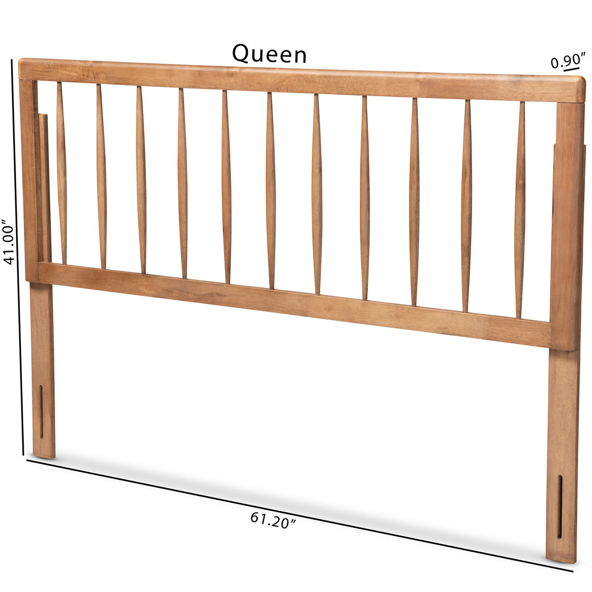 Valin Modern and Contemporary Ash Walnut Finished Wood King Size Headboard
