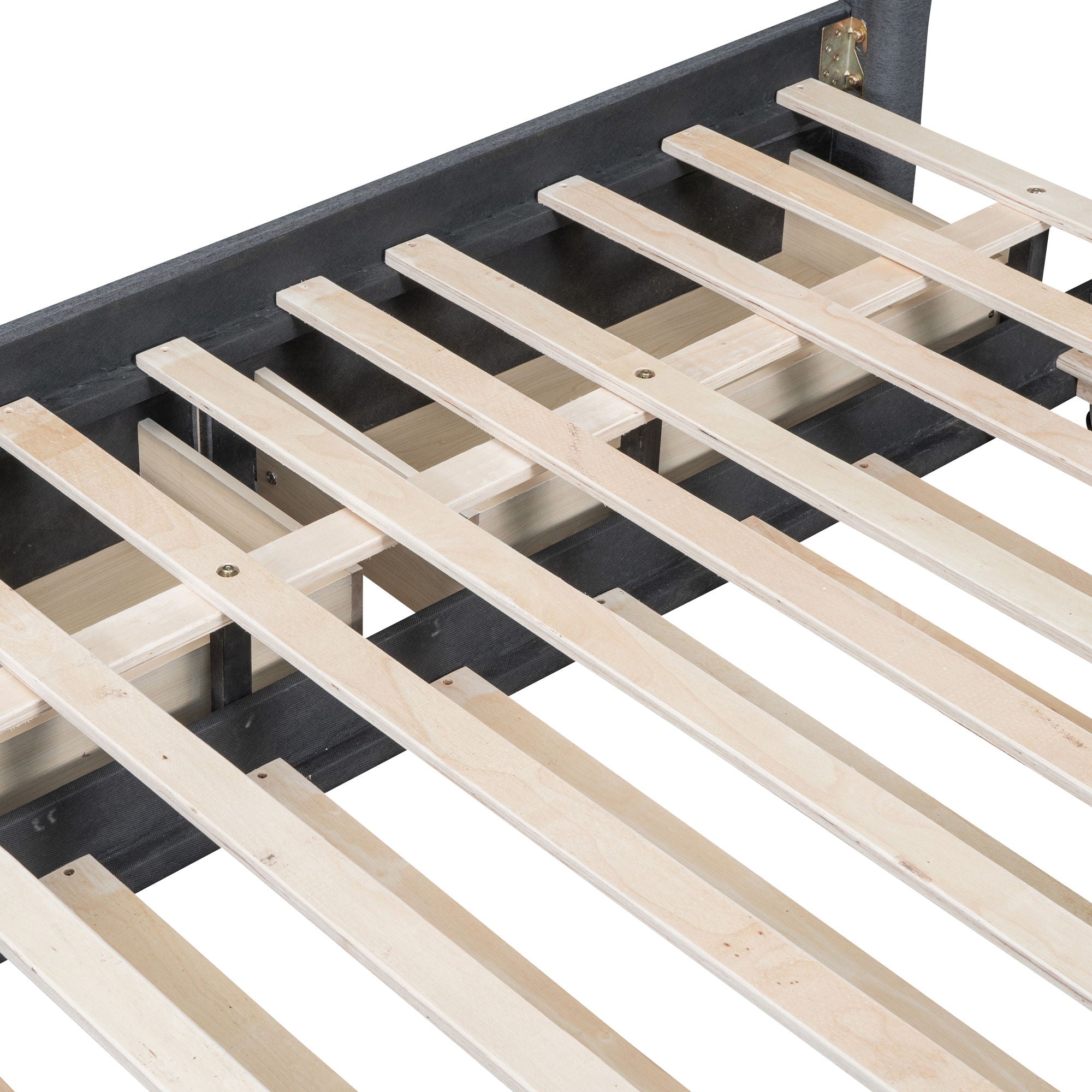 Upholstered Platform Bed With Drawers, Classic Headboard Design