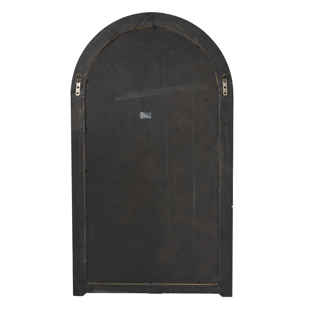 Arch Wood Wall Mirror - Brown Antique White