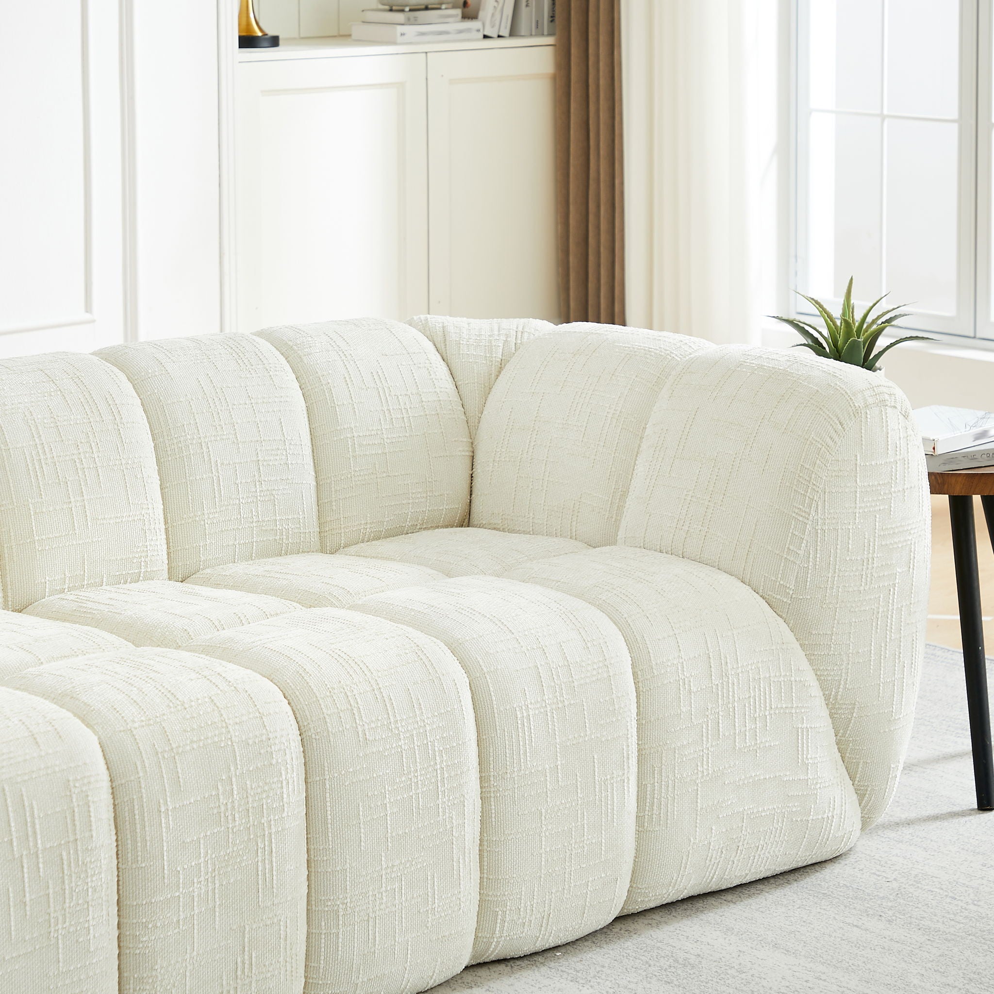 Quilted Cloud Sofa, Three-Seater - Beige