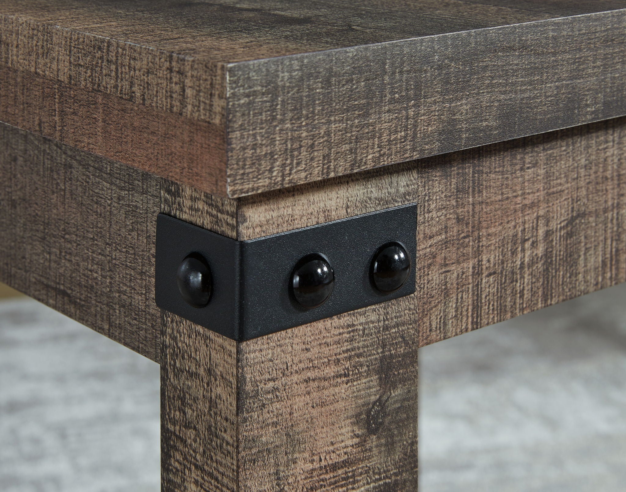 Hollum - Square End Table - Rustic Brown