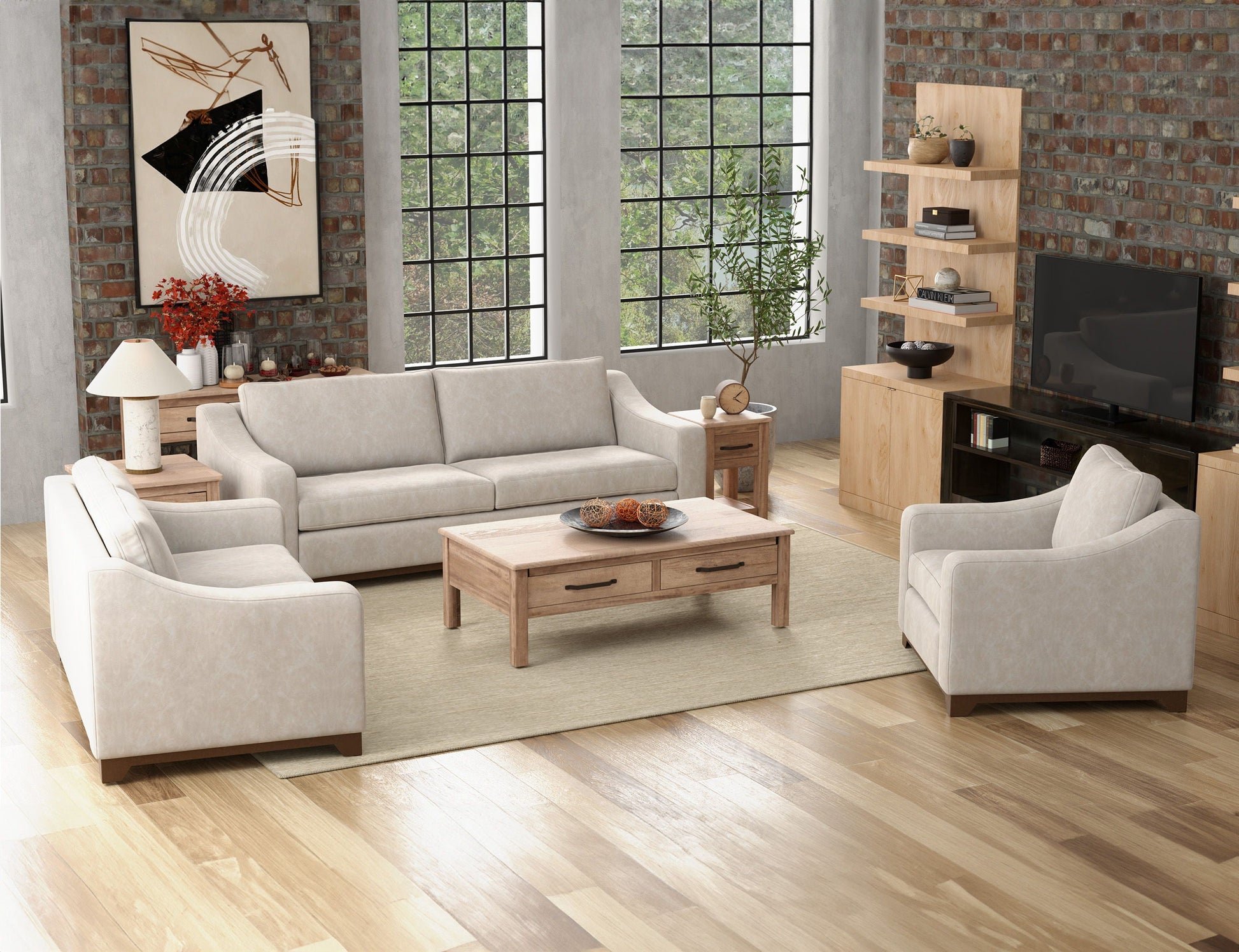 International Furniture Direct Natural Parota - Loveseat - Marble | Meri Furniture