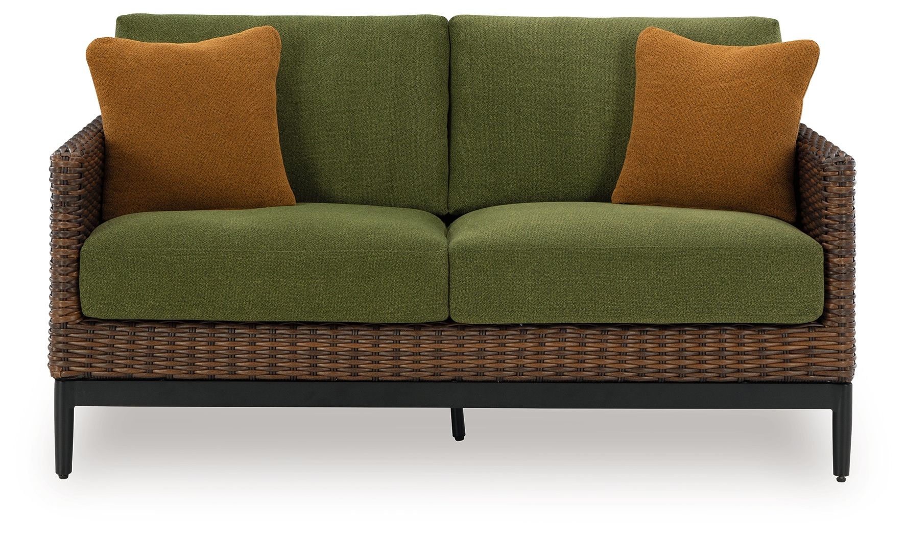 Signature Design by Ashley® Horizon Hall - Brown / Green - Loveseat With Cushion | Meri Furniture
