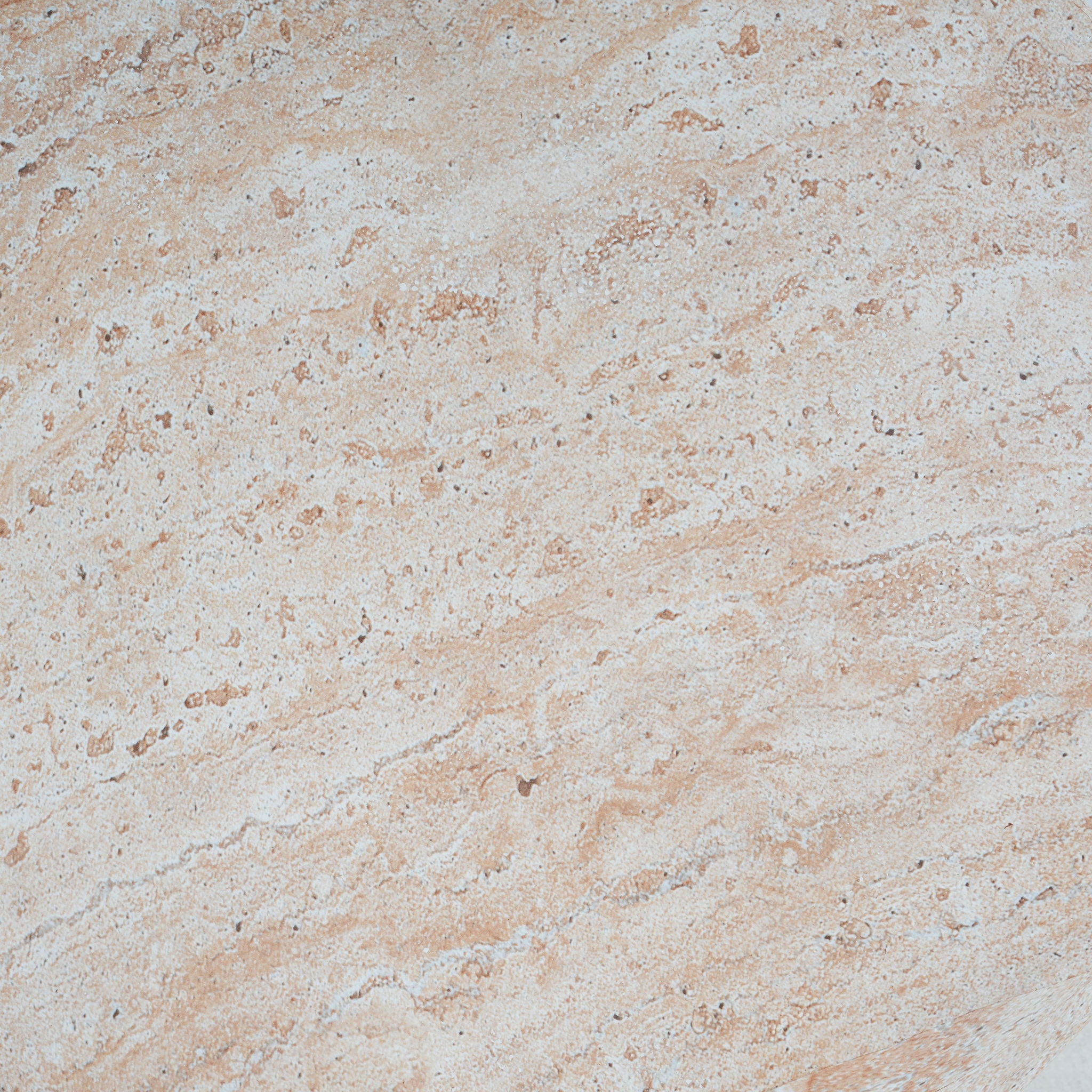 Stylish Outdoor / Indoor Lightweight Concrete Side Table With Travertine - Beige