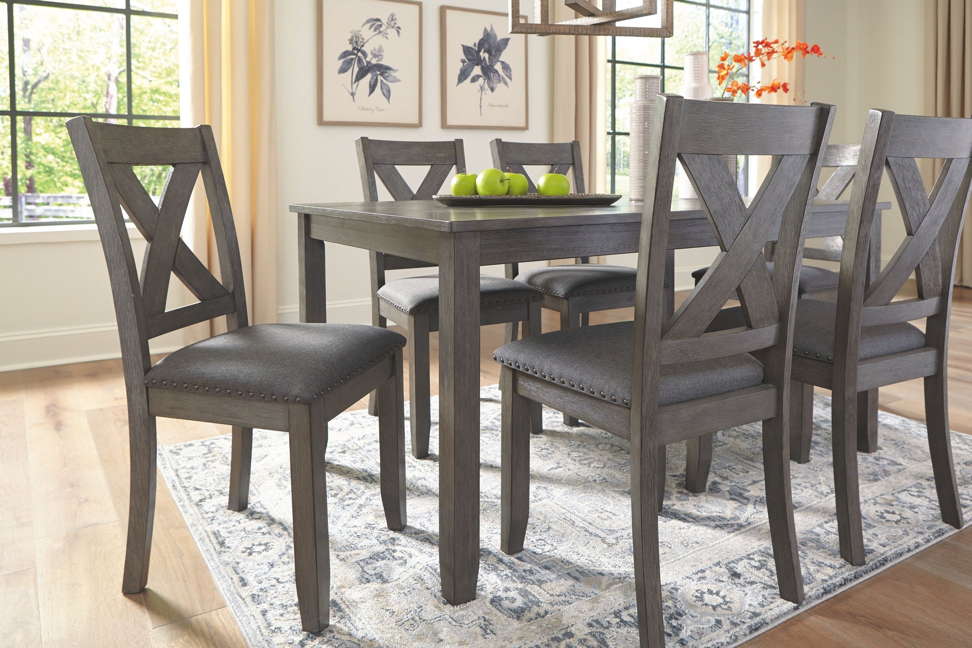 Signature Design by Ashley® Caitbrook - Gray - Rect Drm Table Set (Set of 7) | Meri Furniture
