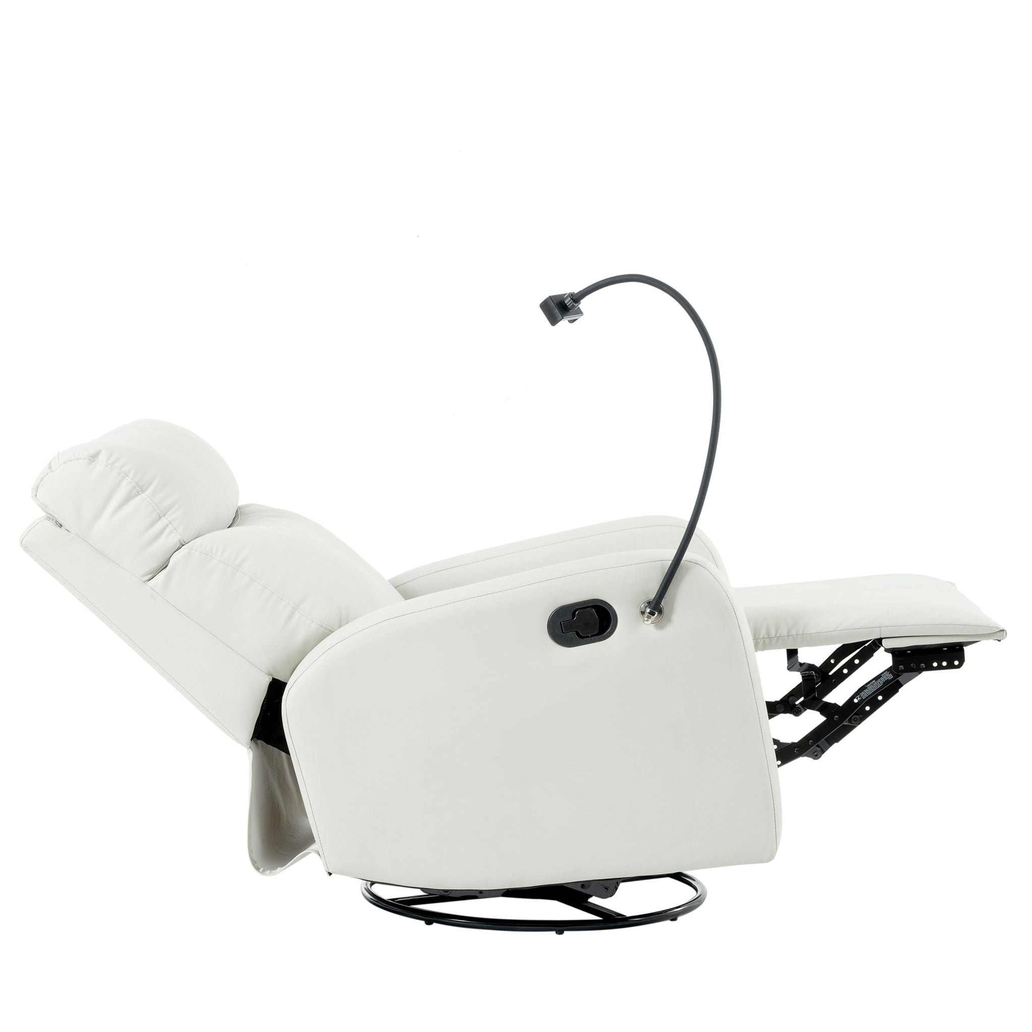 Rocking Recliner Chair, 360 Degree Swivel Nursery Rocking Chair, Glider Chair, Modern Small Rocking Swivel Recliner Chair For Bedroom, Living Room Chair Home Theater Seat, Phone Holder - Light Gray