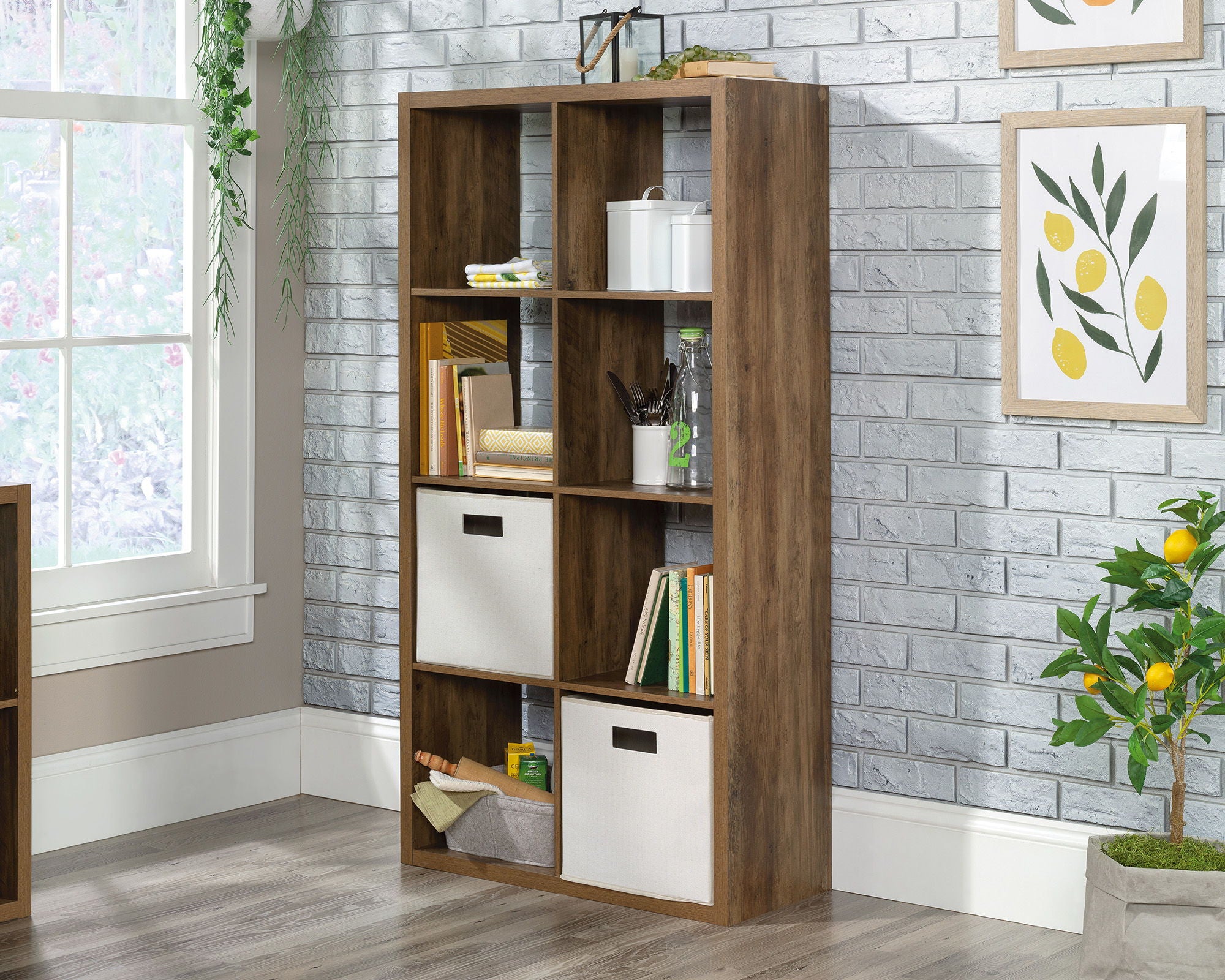 8-Cube Organizer Storage Bookcase Rural Pine