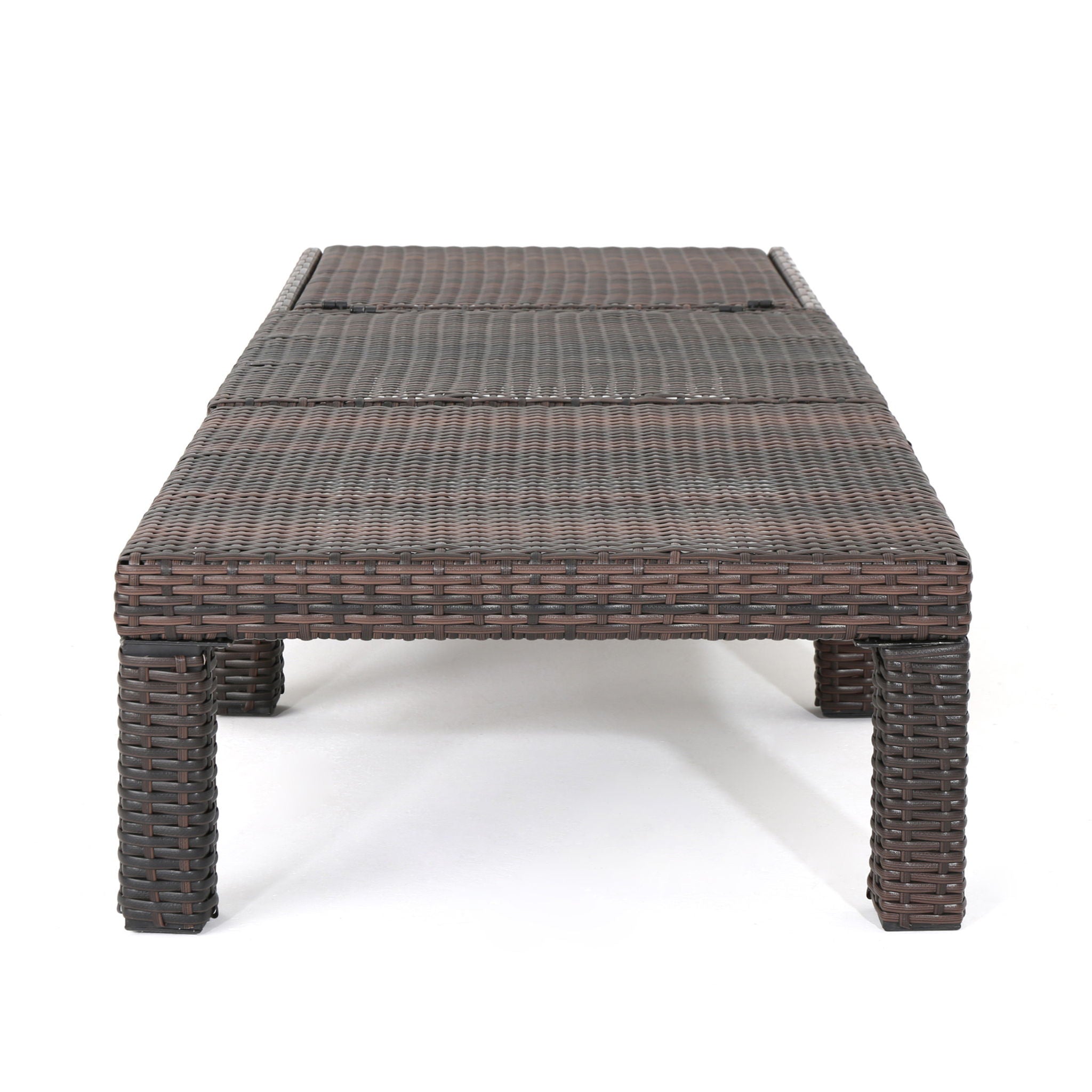 Outdoor Chaise Lounge With Wicker Design And Adjustable Backrest - Brown