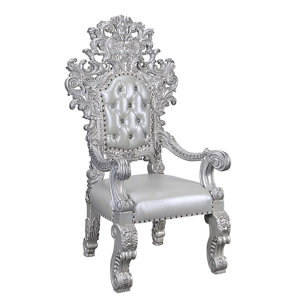 Valkyrie - Arm Chair Set of 2) - Synthetic Leather & Antique Platinum
