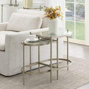 ACME Zaba - Nesting Table - Glass Top & Silver | Meri Furniture