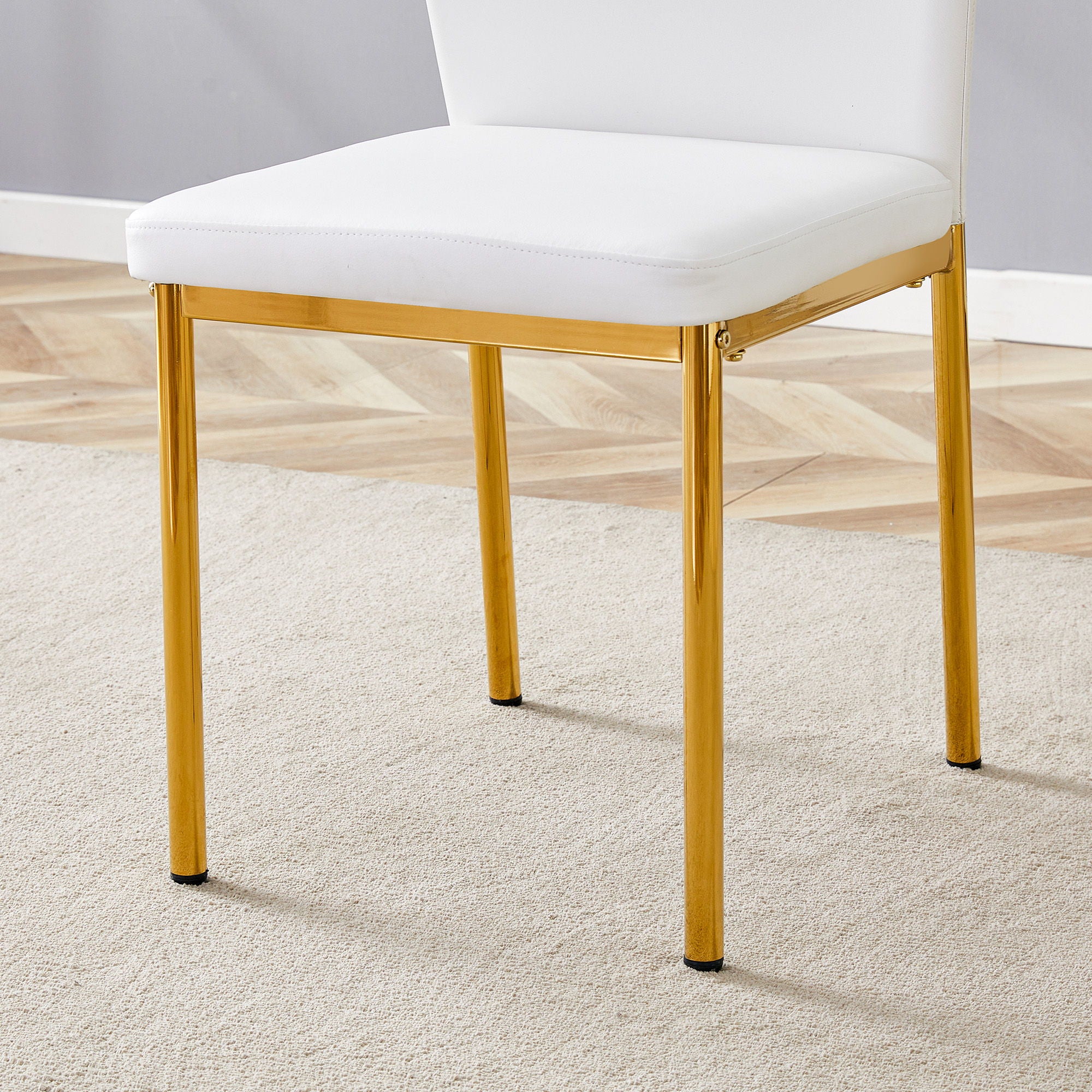 Luxury Simple Chair With Metal Gold Leg