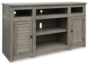 Signature Design by Ashley® Moreshire - Bisque - 72" TV Stand W/Fireplace Option | Meri Furniture