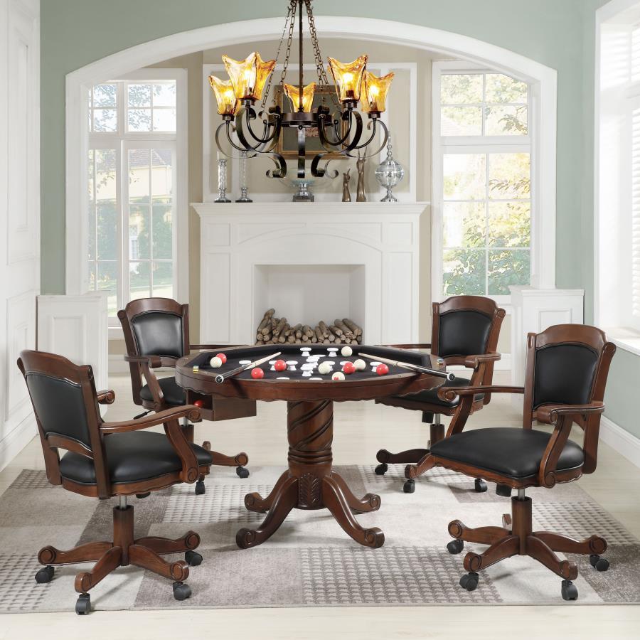 Coaster Fine Furniture Turk - 5-Piece Dining And Game Table Set - Tobacco | Meri Furniture