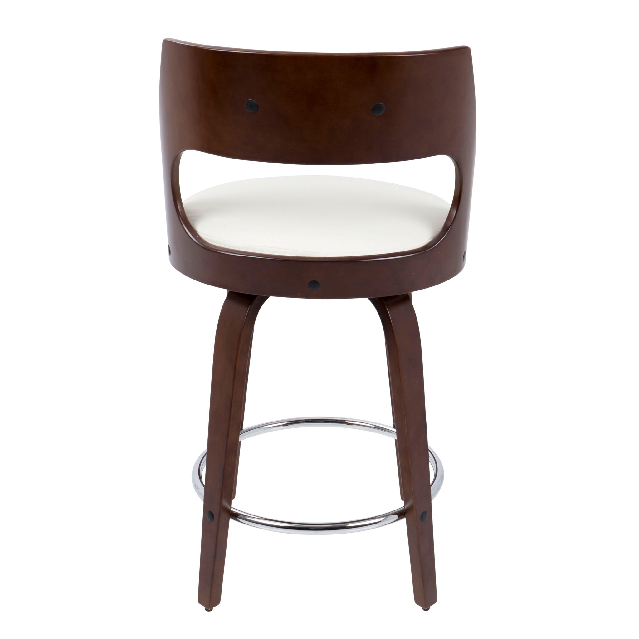 Cecina - Mid-Century Modern Fixed Height Counter Stool With Swivel And Round Footrest (Set of 2)