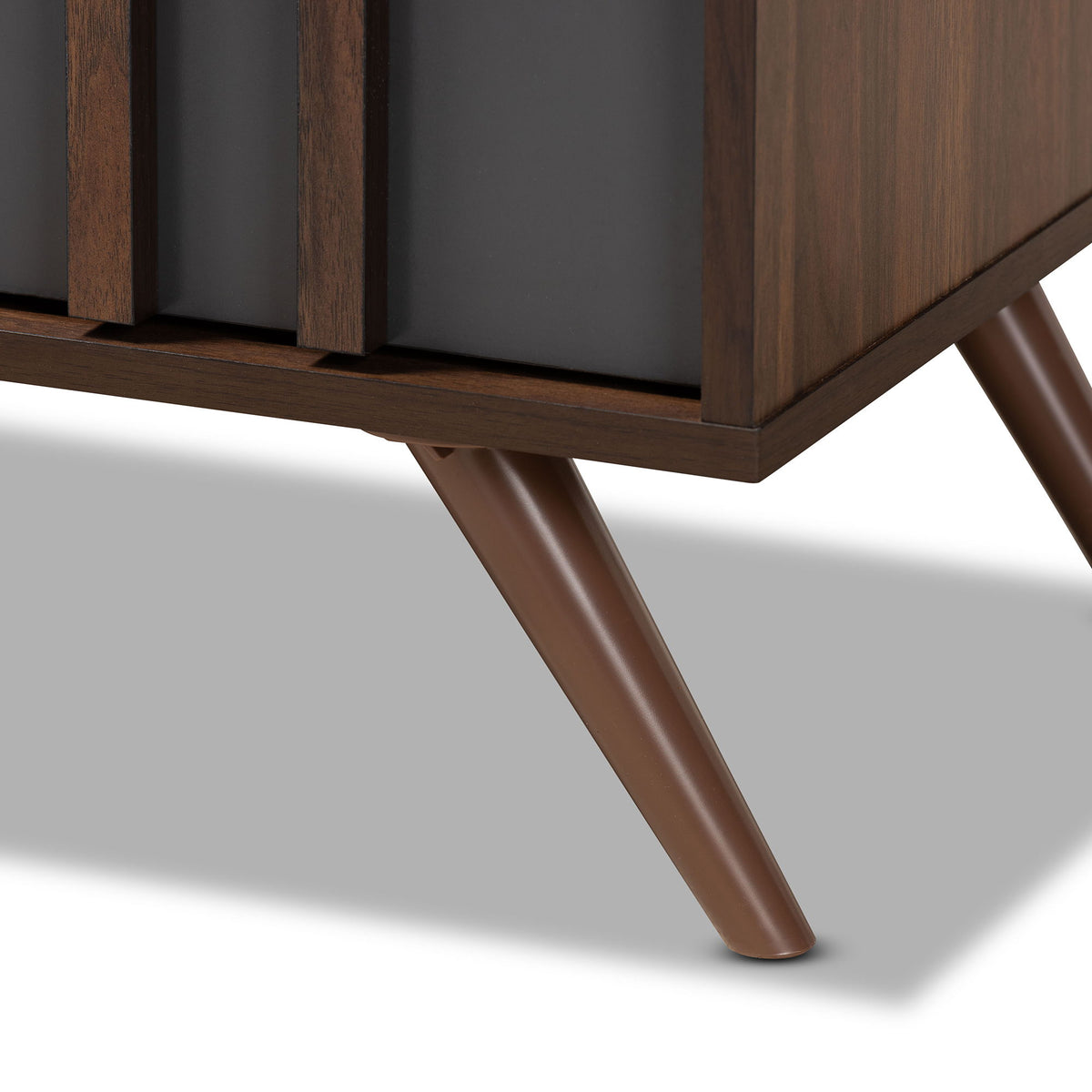 Naoki Modern and Contemporary Two-Tone Grey and Walnut Finished Wood 6-Drawer Bedroom Dresser