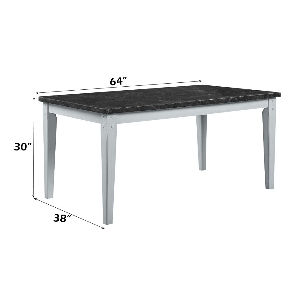 Lanton - Dining Table - Natural Marble & Antique White