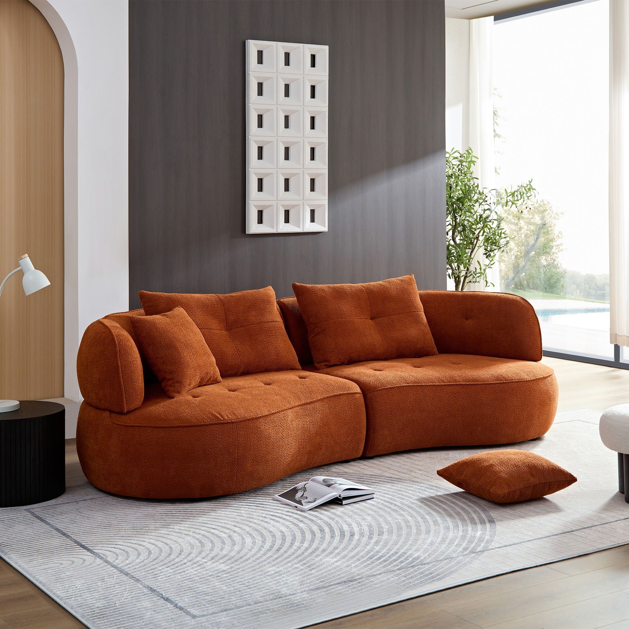 Modular Sofa, Durable Fabric, Solid Wood Frame, High Density Sponge Padding, Seating For 4