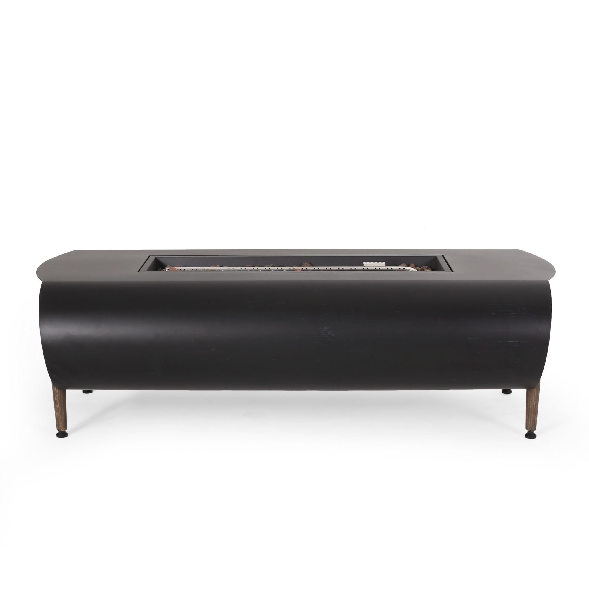 Vernon - Rectangle Fire Pit 50, 000 Btu - Dark Gray