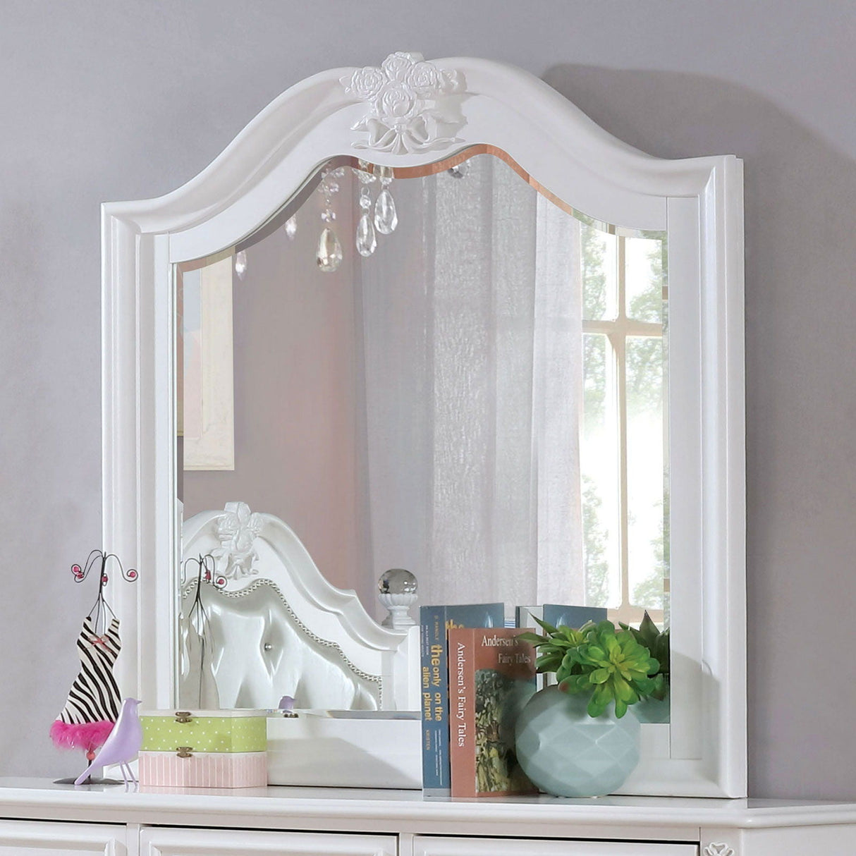 Furniture of America Belva - Mirror - White | Meri Furniture