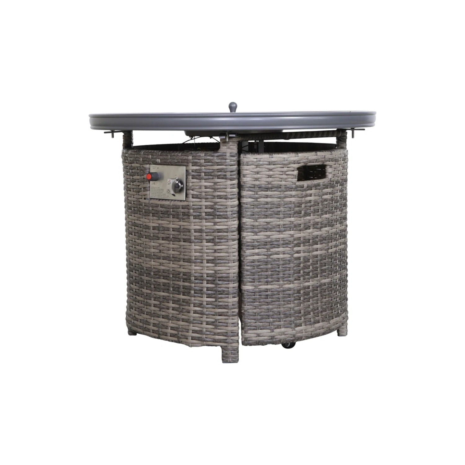 Wicker Outdoor Lounge Set With Cushions And Fire Pit