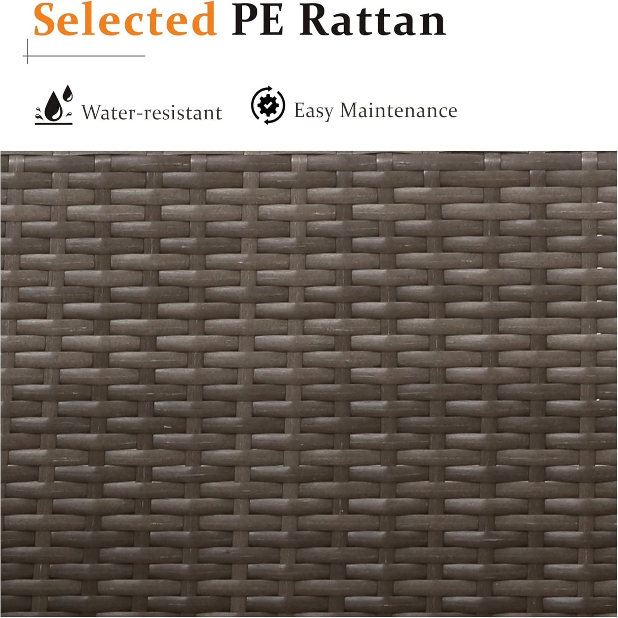 Armless Patio Sofa Set, With UV Resistant Frame And Waterproof Cushions - Blue / Brown