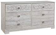 Signature Design by Ashley® Paxberry - Whitewash - Six Drawer Dresser - Weatherworn | Meri Furniture