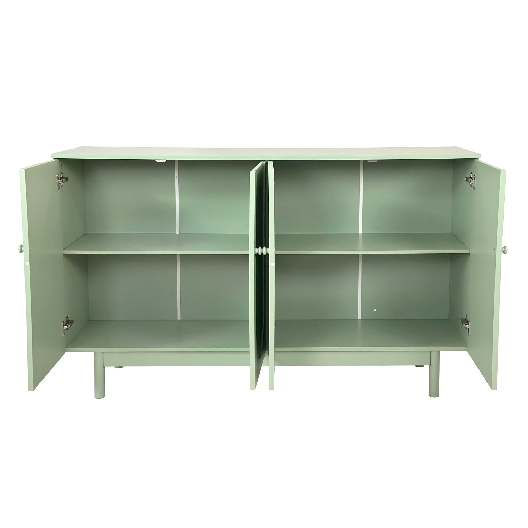 4 Door Intaglio Storage Cabinet - Mint Green
