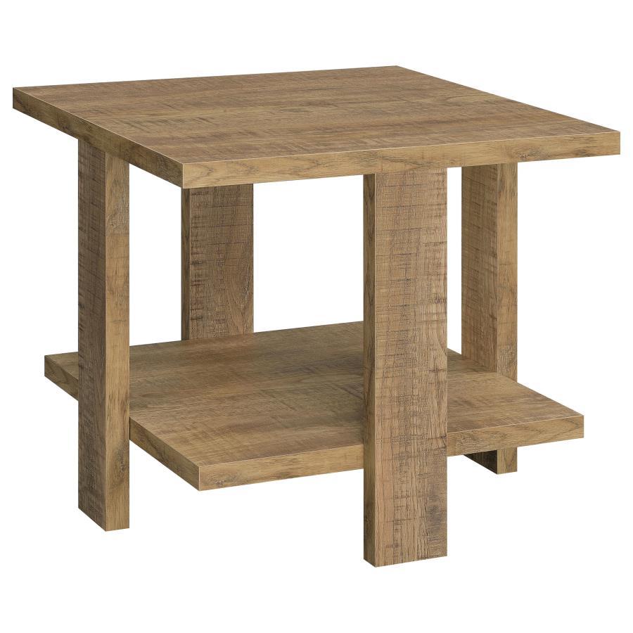 Dawn - Square Engineered Wood End Table - Mango Brown