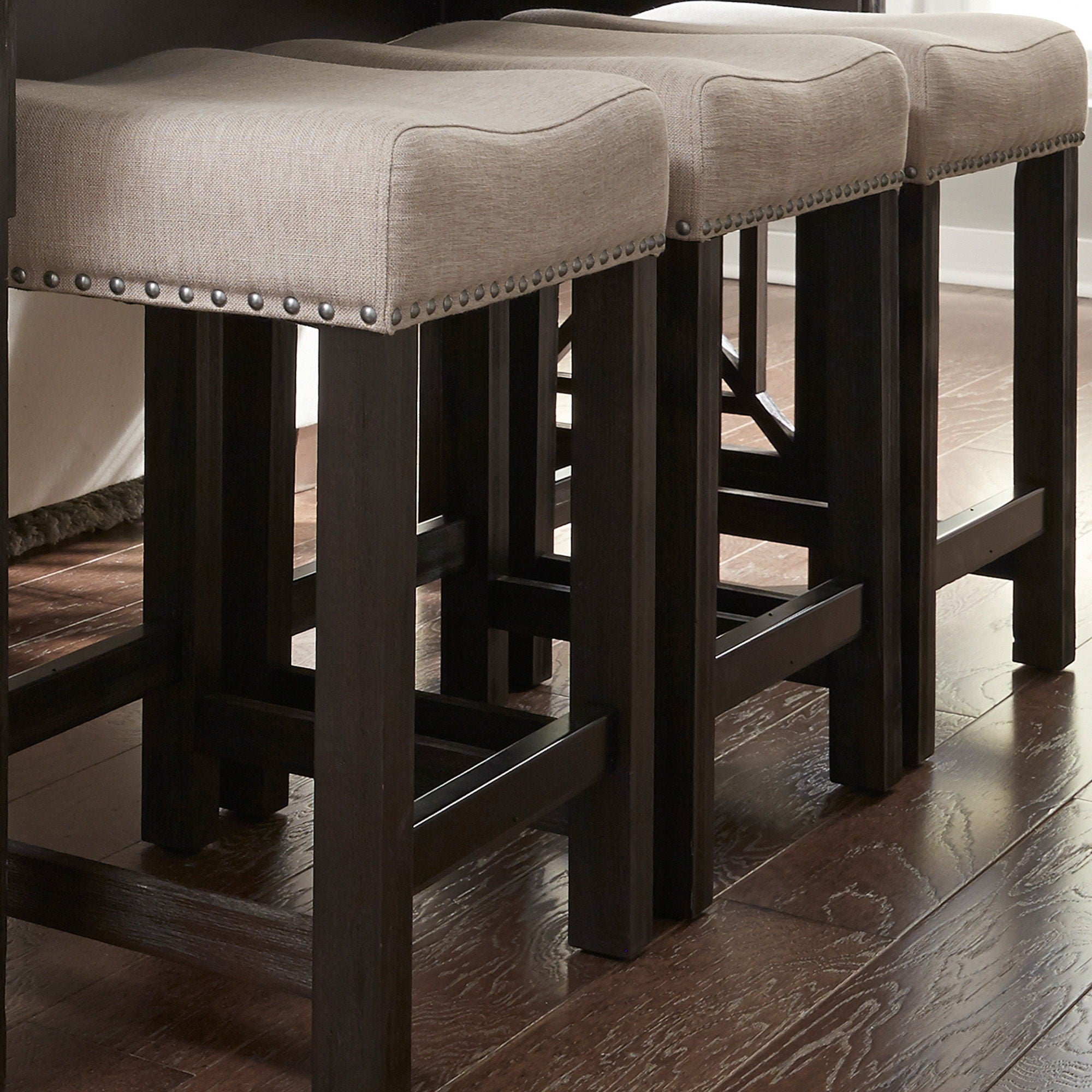 Liberty Furniture Heatherbrook - Upholstered Console Stool - Black | Meri Furniture