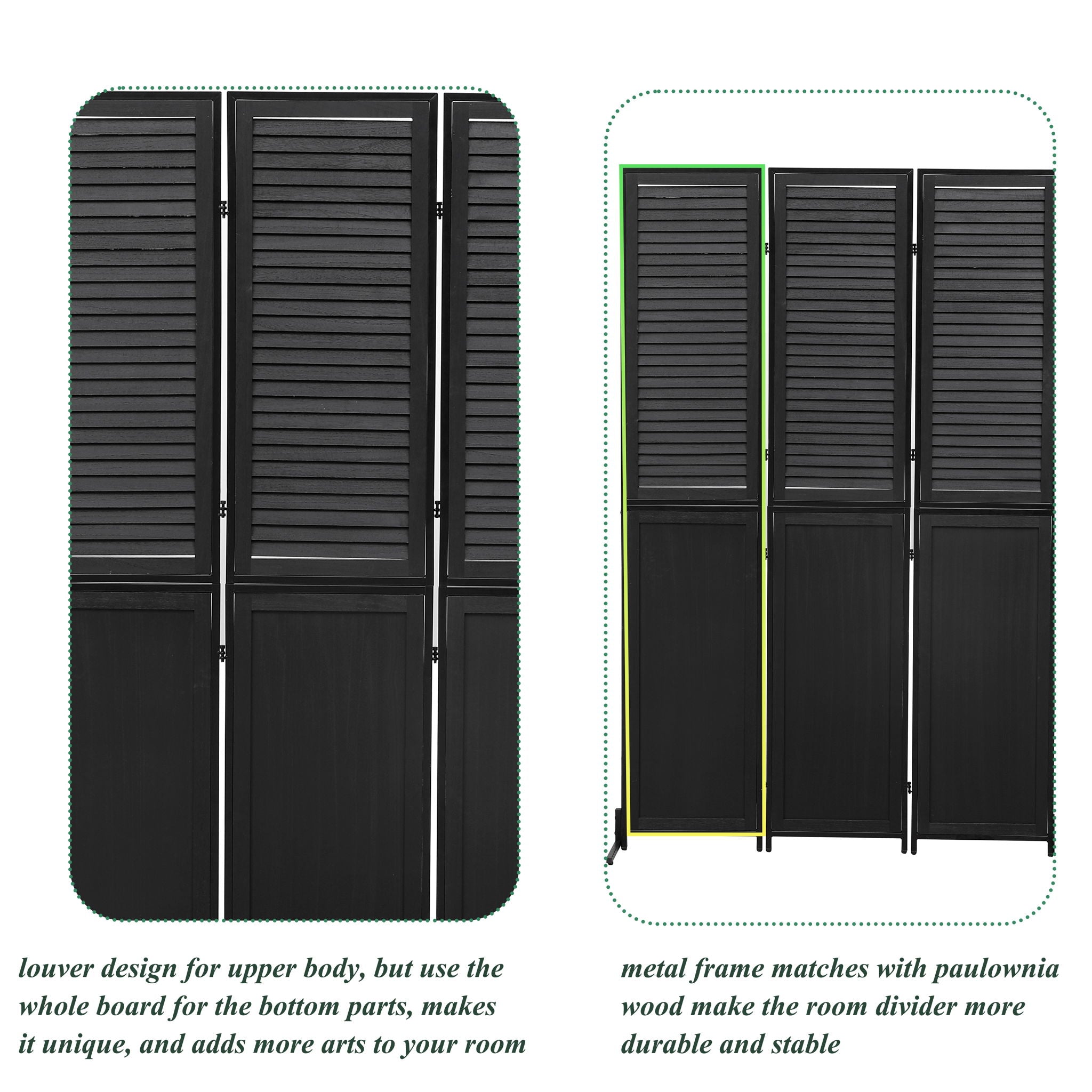 Rustic 3 Panel Room Dividers And Folding Privacy Screen