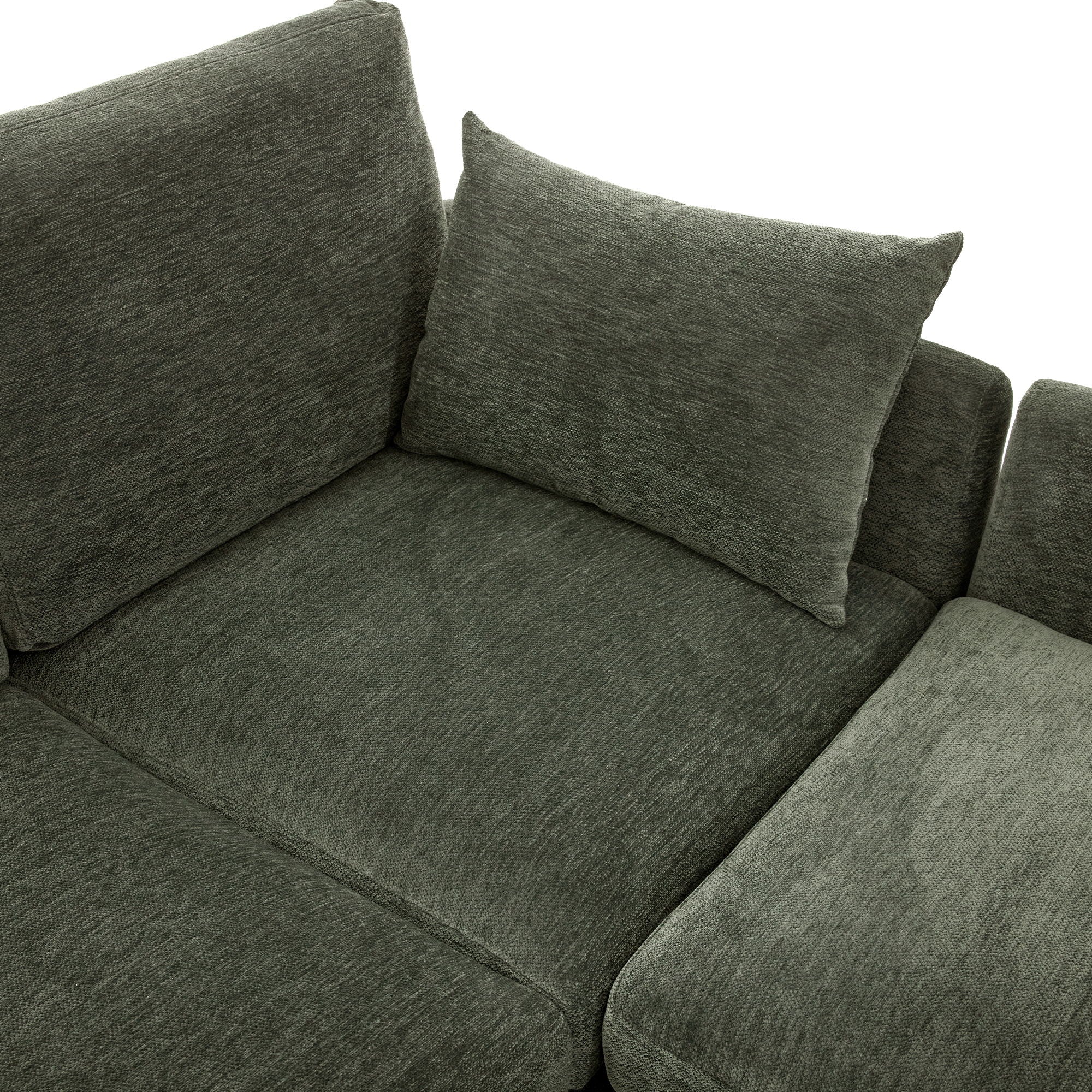 Modern Modular U-Shaped Sofa Bed With Movable Ottoman, USB Ports, Phone Holder