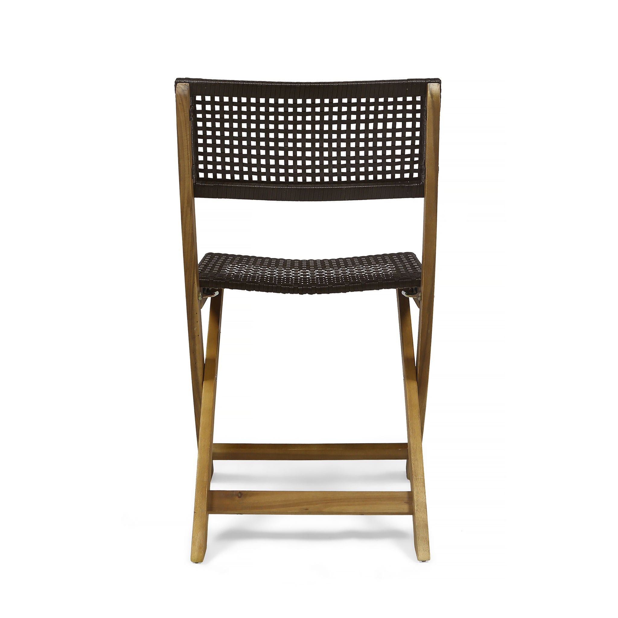 Bistro Foldable Chair With Wicker Backrest